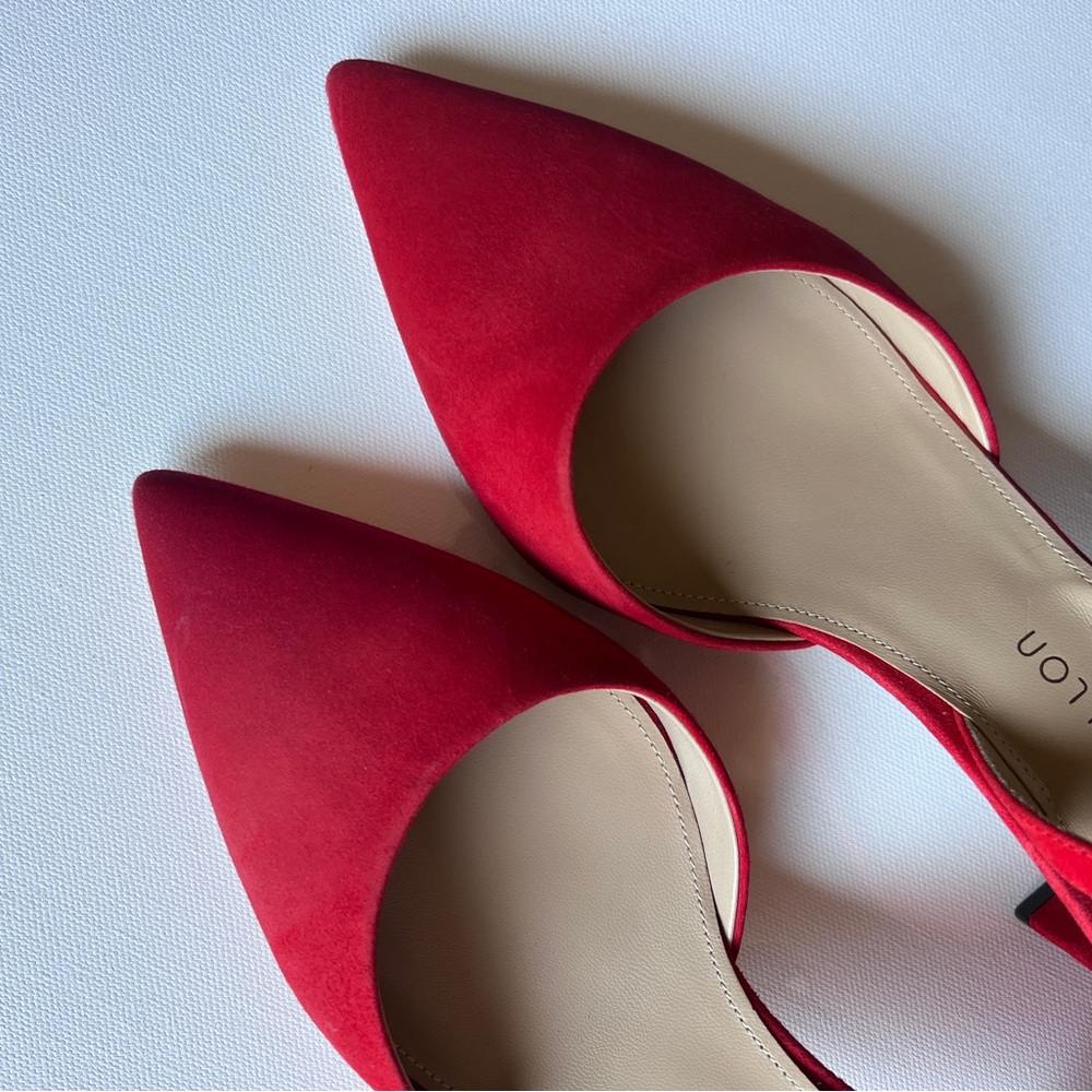 Remara Mellon Suede Slingback Pumps- Red, 9 - Picture 7 of 8